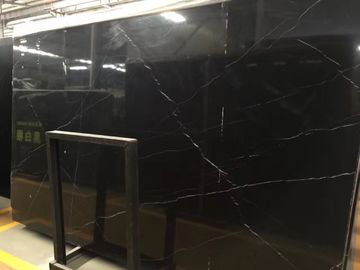 کاشی سنگ مرمر طبیعی Nero Marquina مالش سنگ مرمر حمام کاشی کف دوش