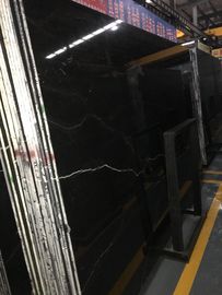 کاشی سنگ مرمر طبیعی Nero Marquina مالش سنگ مرمر حمام کاشی کف دوش