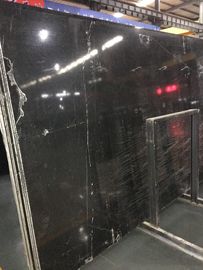 کاشی سنگ مرمر طبیعی Nero Marquina مالش سنگ مرمر حمام کاشی کف دوش